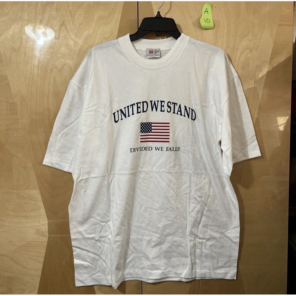 3/$15 Vintage BYC Mens TShirt XL Extra Large White Tee Shirt American Patriotic